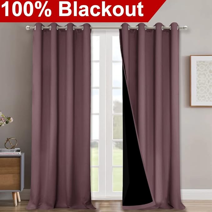 NICETOWN 100% Blackout Blinds, Dry Rose, Laundry Room Decor Window Treatment