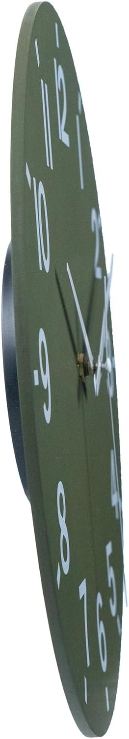 HZDHCLH Wall Clock 8 Inch Silent Non Ticking Wood Battery Operated Green Wooden