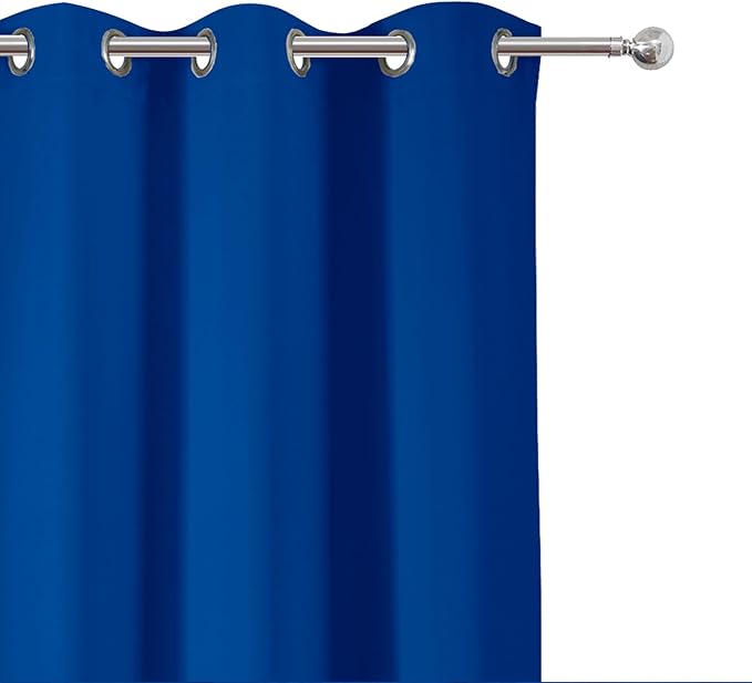 LEMOMO Blackout Curtains 52 x 120 Inch Long Royal Blue Curtains Set of 2 Panels