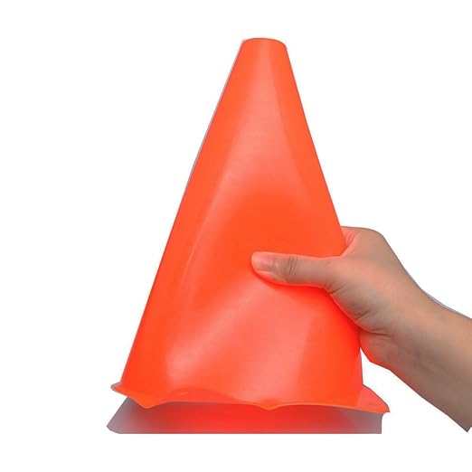 Alyoen 9 inch Orange Traffic Cones, Plastic Sport Cones, Soccer Training Cones for Outdoor Activity & Festive Events (Sets of 10/15/ 20)