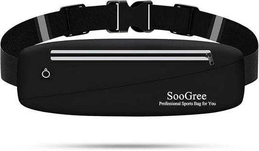 Slim Fanny Packs for Women Men,Waterproof Waist Pack with Reflective Strip Adjustable Strap,Running Belt for Sports Workout Cycling Hiking, Casual Hands-Free Wallets Phone Bag (Style 6)
