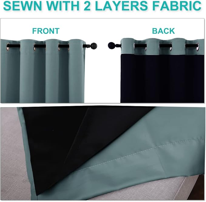 NICETOWN 100% Blackout Curtains 84 inches Long, Pair of Energy Smart & Noise
