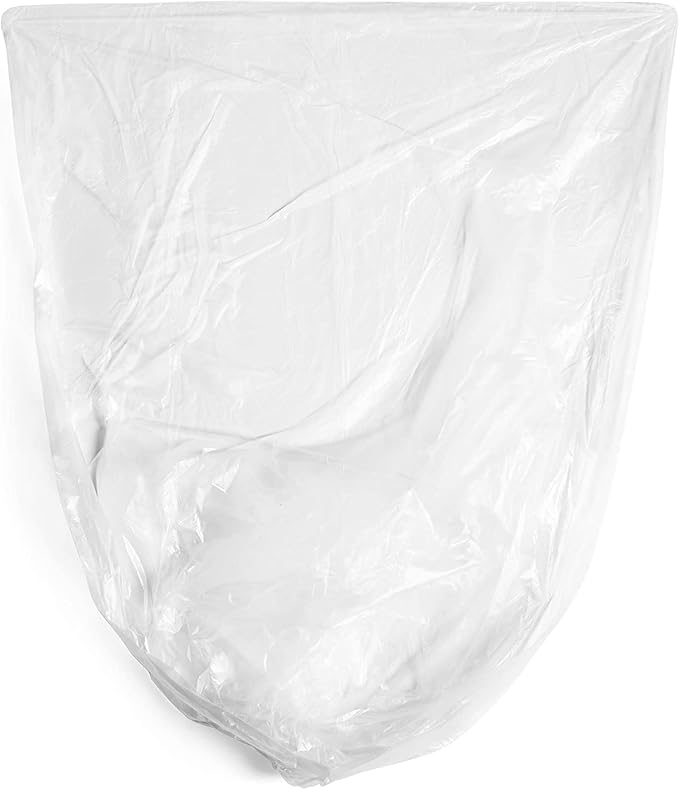 Aluf Plastics High Density Trash Bags, 56 Gallon, 600 Count, 22 Micron (eq), 43" x 48", Clear, for Bathroom, Office, Industrial, Commercial, Janitorial, Municipal, Recycling
