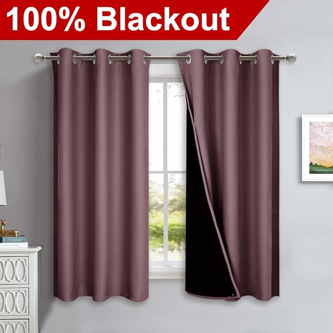 NICETOWN 100% Blackout Short Curtains