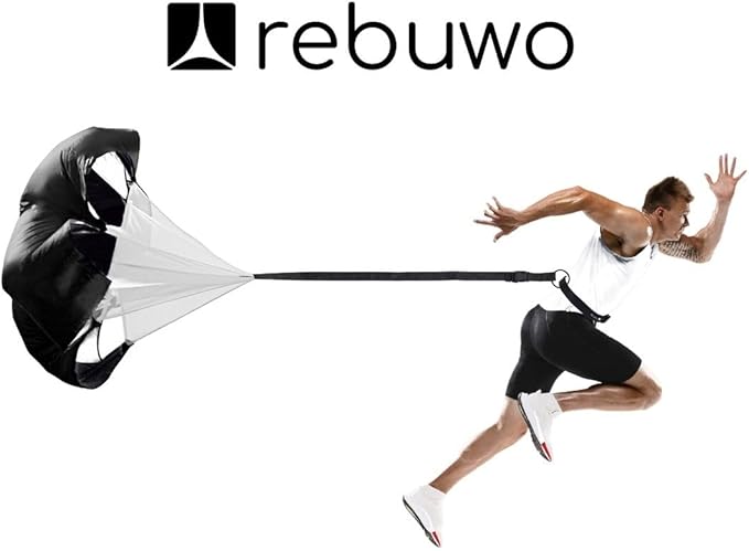 Rebuwo Running Speed Training Parachute 56 Inch, Adjustable Resistance Running Chute for Sprint, Acceleration, Agility, and Endurance Workouts, Portable Equipment for Runner, Football, Soccer Drilling