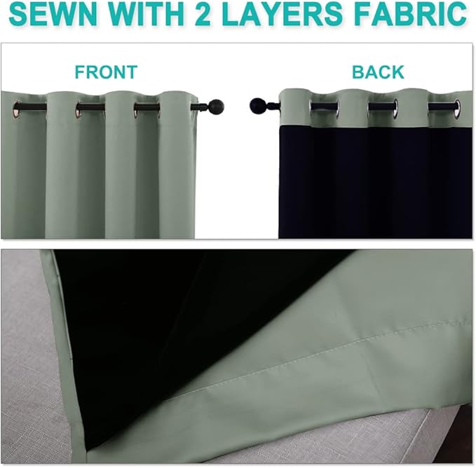 NICETOWN 100% Blackout Window Curtain Panels, Full Light Blocking Drapes