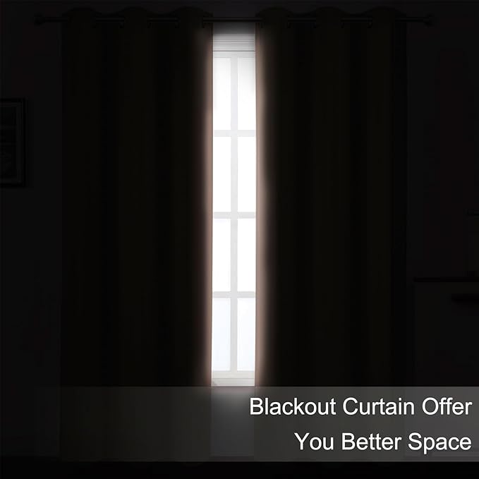 LEMOMO Blush Thermal Blackout Curtains/52 x 95 Inch/Set of 2 Panels Room