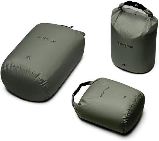 Ultralight Dry Bag Set for Backpacking, Waterproof Dry Sack for Camping, Hiking, Motorcycle, Lightweight Stuff Sack Set of 3 Pack