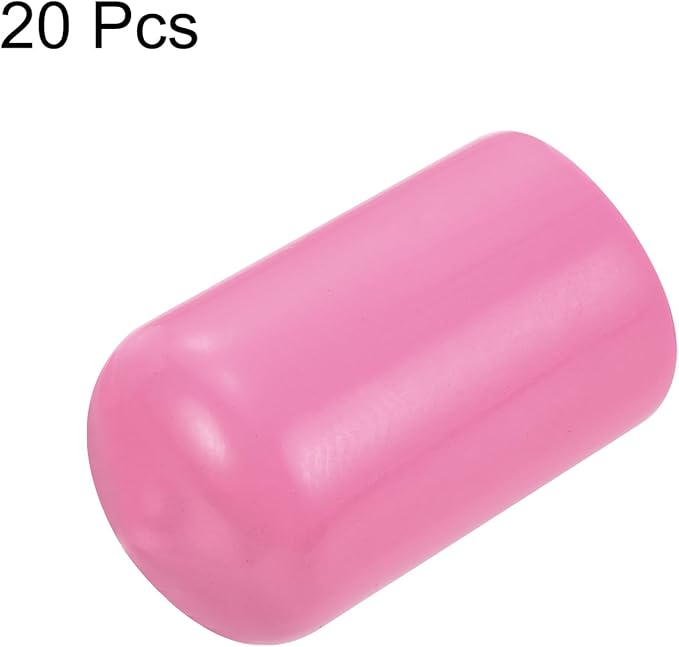 uxcell 20pcs Rubber End Caps 13mm ID Vinyl PVC Round Tube Bolt Cap Cover Screw Thread Protectors Pink