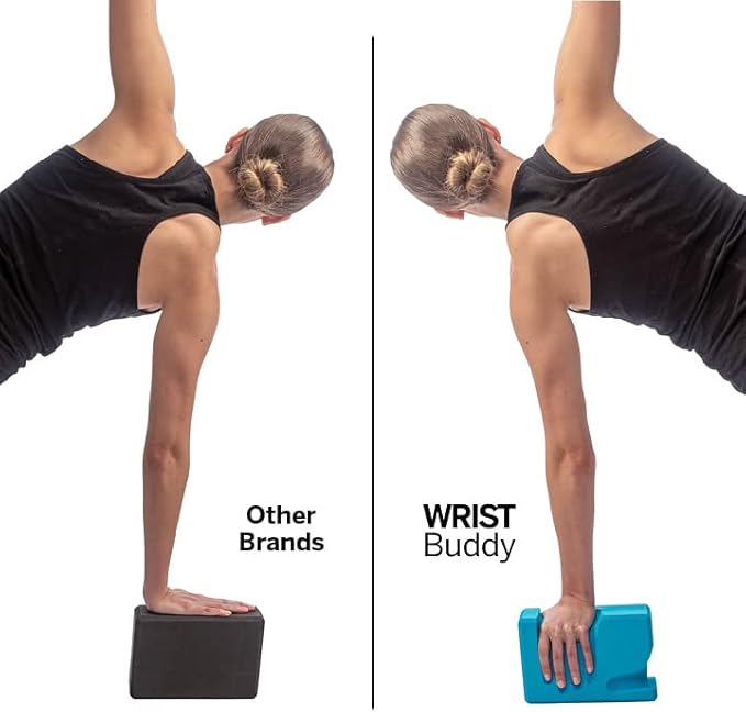 WRIST Buddy® Yoga Blocks 2 Pack | Reduces and Prevents Wrist Pain, Enhances Comfort Stability and Grip Strength on the Blocks | Hand-Shaped Blocks | EVA Yoga Accessories Set | Best Gifts for Yoga