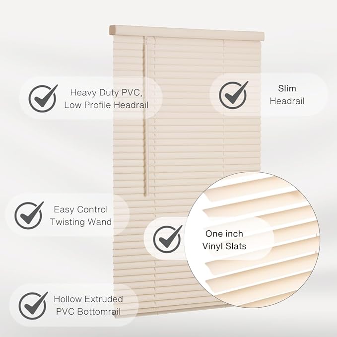 LOTUS & WINDOWARE Cordless Mini Blind, 16.5" Wide x 84" Long