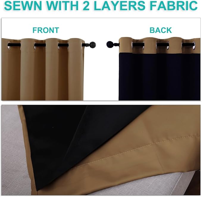NICETOWN Blackout Curtains 84 inches Long, 2 Pieces, Full Light Blocking Drapes
