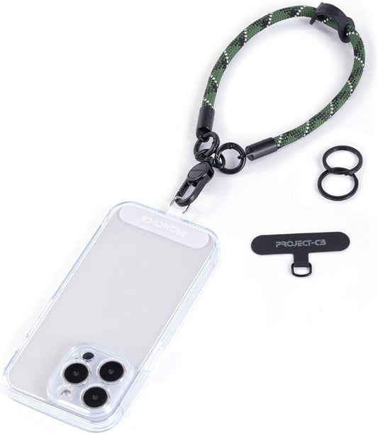 project-cb Phone Wrist Strap 1,Tether Tab 2,Phone Wristlet,Lanyard Wrist Strap,Key Holder,KeyChain,KeyRing×2(Green)