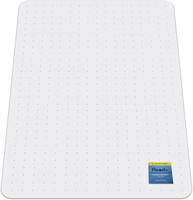 Azadx Heavy Duty Office Chair Mat for Carpet 45" x 53" Hard Material Chair Mat for Carpeted Floor Slip Resistant Carpet Protector for Home Office Easy Glide Desk Floor Mat for Office Chair on Carpets