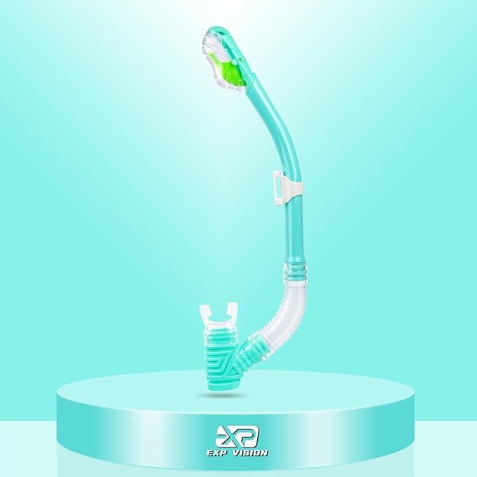 Dry Snorkel for Kids, Ultimate Snorkel Tube for Snorkeling, Freediving & Swimming, Easy-Breath Technology, Top-Mounted Dry Valve & Food-Grade Silicone Mouthpiece
