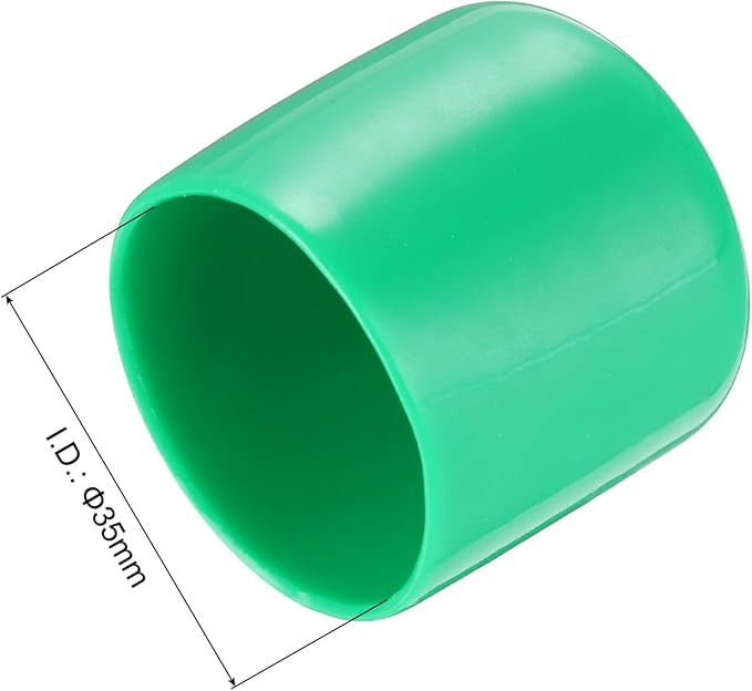 uxcell 20pcs Rubber End Caps 35mm(1 3/8") ID Vinyl PVC Round Tube Bolt Cap Cover Screw Thread Protectors Dark Green