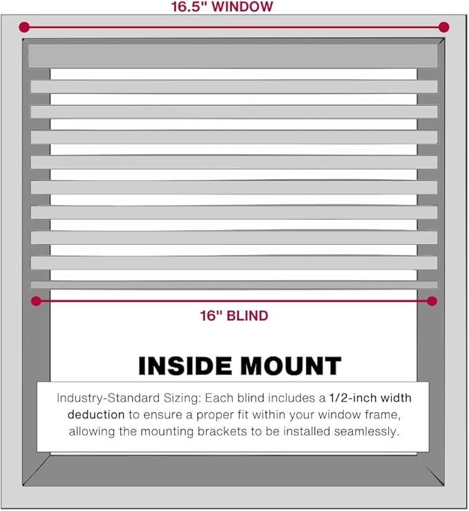 LOTUS & WINDOWARE Cordless Mini Blind, 16.5" Wide x 84" Long