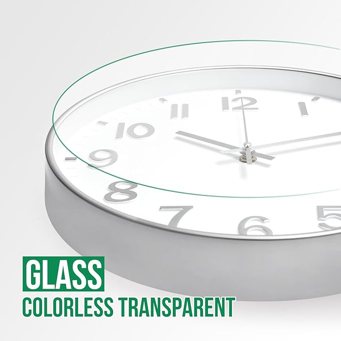 Wall Clock Modern Simple Quartz Decorative Clock Non-Ticking Silent Battery