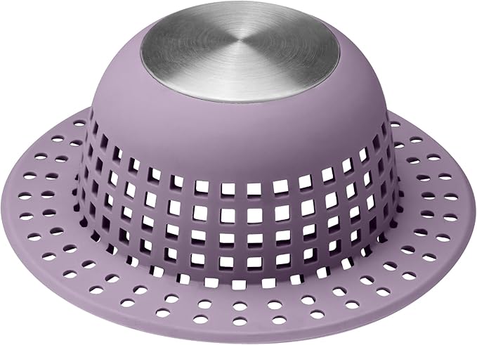 Shower Drain Hair Catcher, Bathtub Drain Cover Foldable Silicone Shower & Tub Protector for Pop-Up & Regular Drains