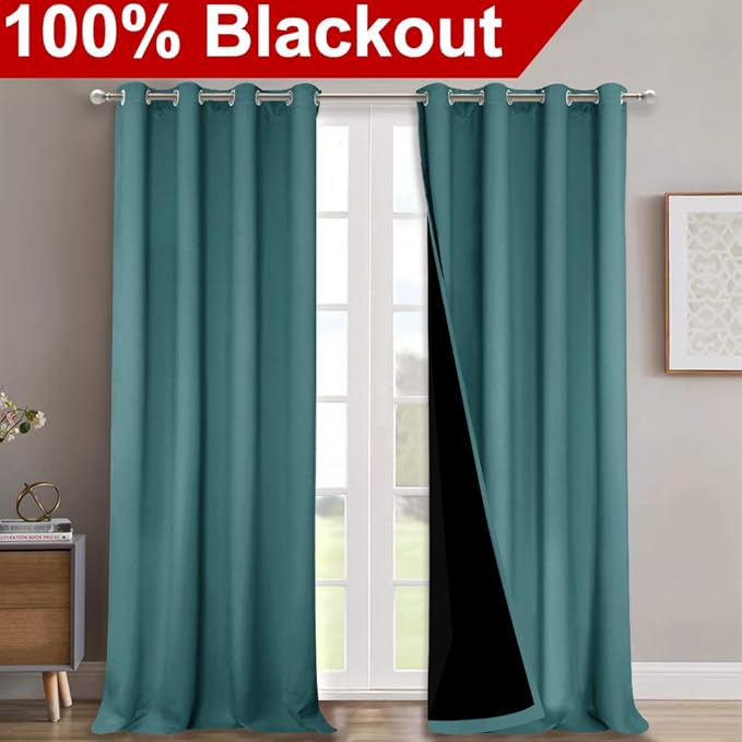 NICETOWN 100% Blackout Blinds, Laundry Room Decor Window Treatment Curtains