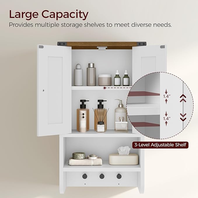 MAHANCRIS Bathroom Wall Cabinet, Farmhouse Medicine Cabinet
