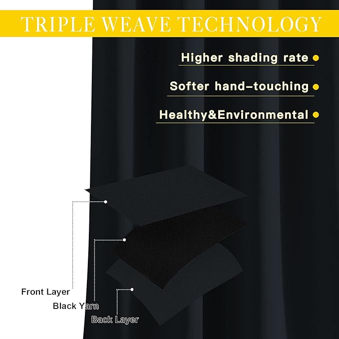 NICETOWN Black Out 144 inch Curtain