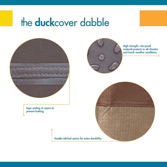 DUCKCOVERS Ultimate Water-Resistant 100 Inch Square Patio Table & Chair Set Cover, Outdoor Table Cover