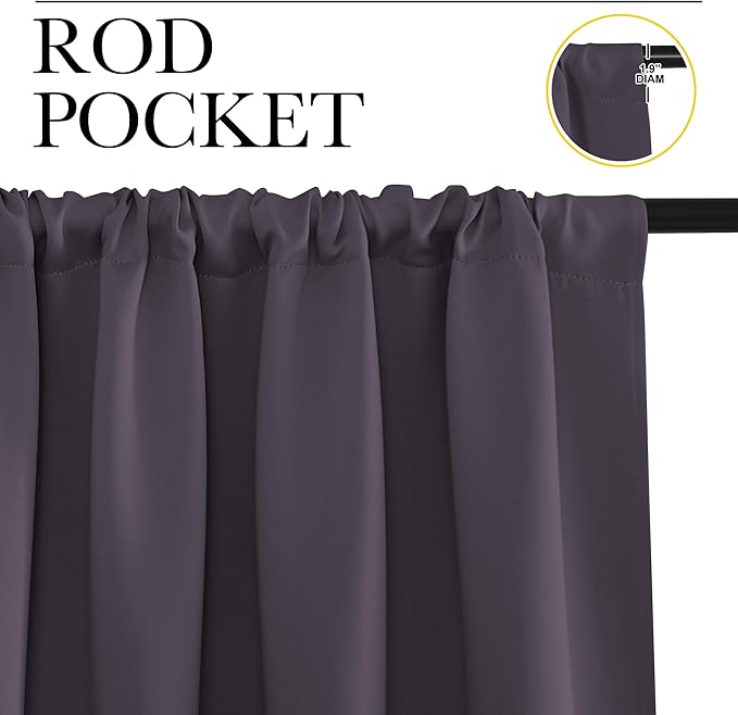 NICETOWN Blackout Curtains for Living Room, 2 Panels, 42 by 63, Darkening