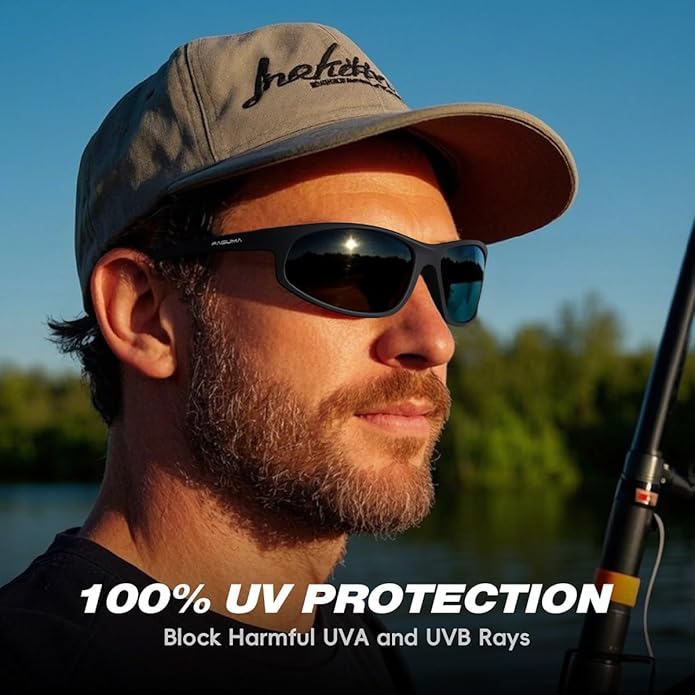 FAGUMA Polarized Sports Sunglasses For Men Cycling Driving Fishing UV400 Protection