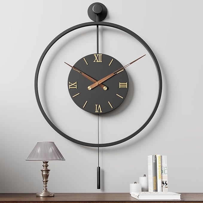 34.6×24 Inch Large Modern Decorative Oversized Pendulum Wall Clocks