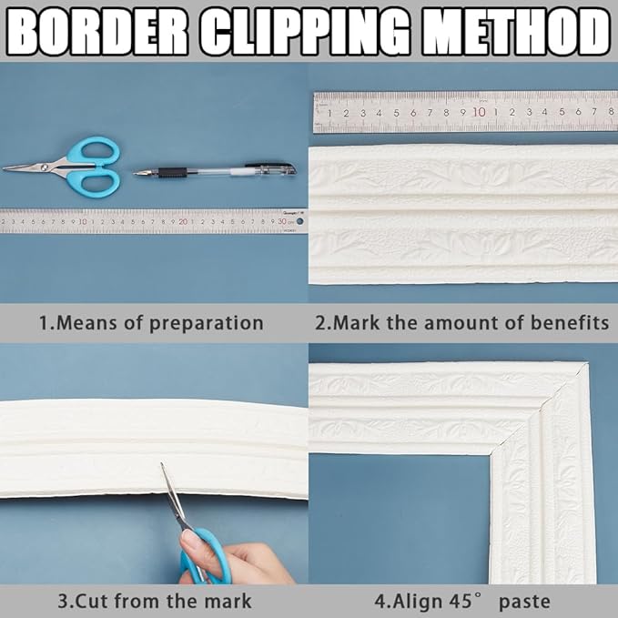 CRASPIRE 90.5 x 3 Wider White Foam Flexible Molding Trim Peel and Stick Self