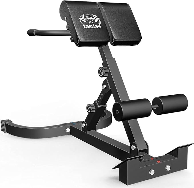 Hyper Back Extension Roman Chair - Back Extension Bench Machine for Glute, Hamstring and Lower Back, Multi-Functional Bench for Full All-in-One Body Workout, Foldable for Home Gym Fitness