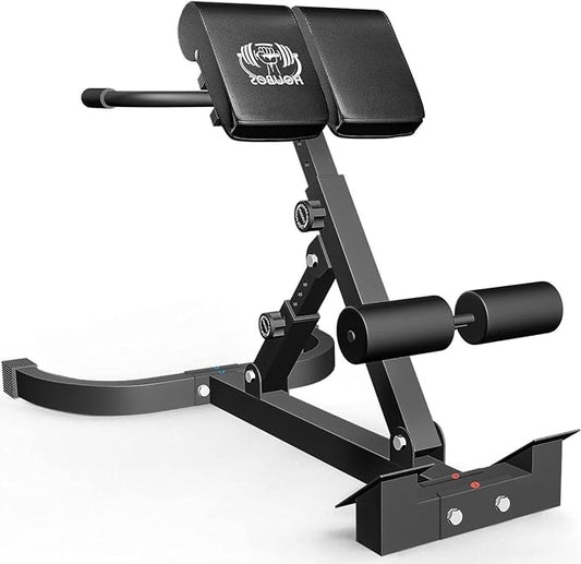 Hyper Back Extension Roman Chair - Back Extension Bench Machine for Glute, Hamstring and Lower Back, Multi-Functional Bench for Full All-in-One Body Workout, Foldable for Home Gym Fitness
