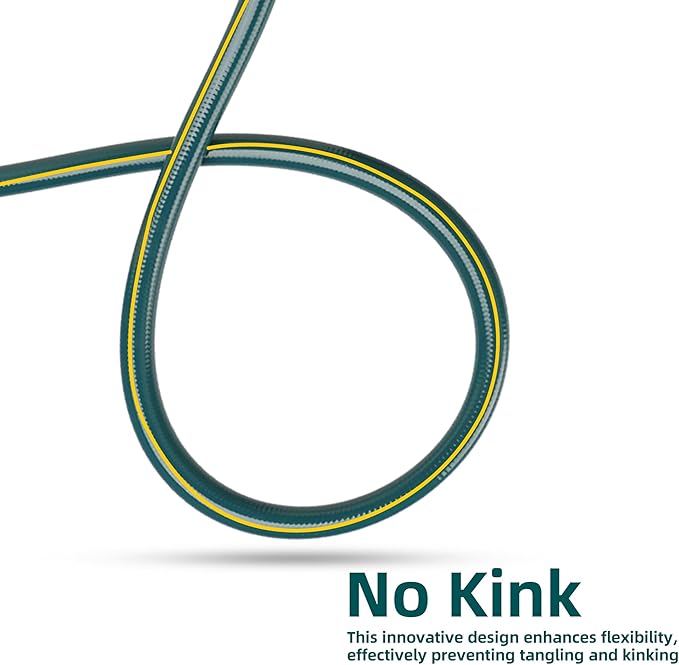Solution4Patio Long Leader Green Garden Hose 3/4 in. x 100 ft. -Kink Free, Leakproof, Brass/Aluminum Male/Female Fittings -Heavy Duty Durable Flexible Lightweight Water Pipe for Household & Commercial