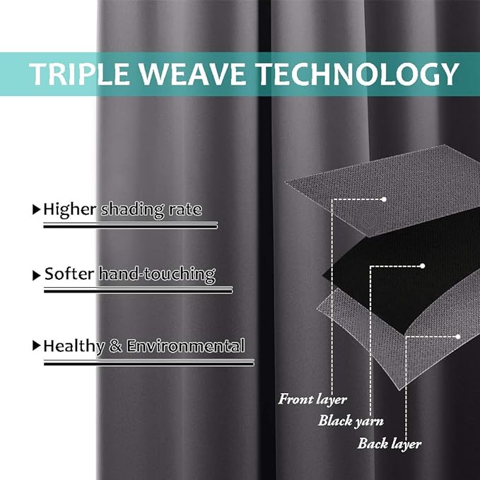 NICETOWN 100% Blackout Short Curtains