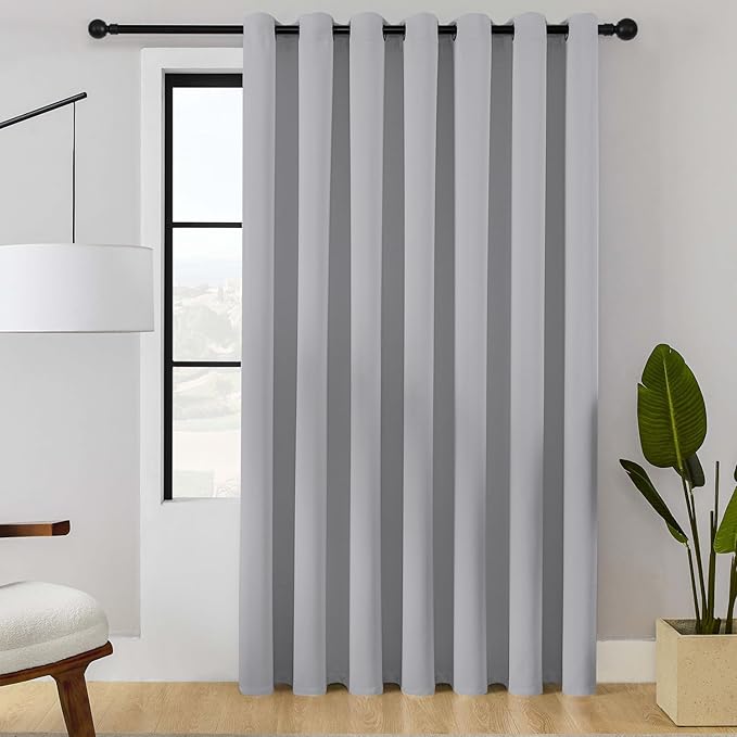 ChrisDowa Room Divider Curtain 96 Inches Long, Wide Blackout Sliding Door