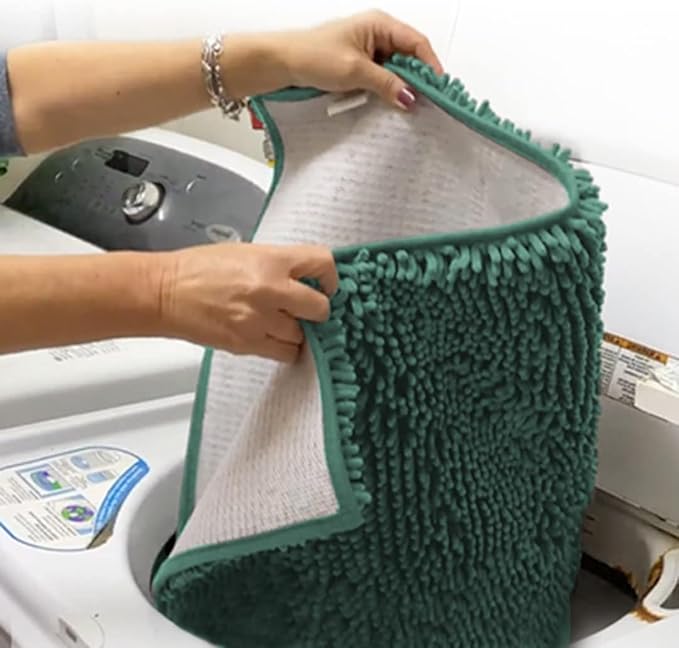 Muddy Mat® | Super Water Absorbent Door Mat Indoor, Microfiber Quick Dry Chenille Entryway Rug, Slip Resistant Front Door Mat, Indoor Mats for Entryway,Machine Washable Pet Rug, Seafoam Green 24"x96"