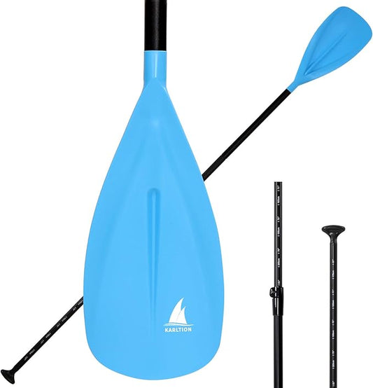 SUP Paddle - 3-Piece Adjustable Aluminium SUP Paddle with Glass Fiber Blade for Surfing, Floating, Water Sports
