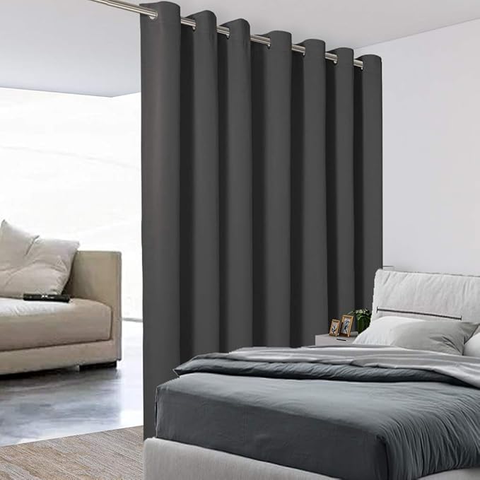 BONZER Extra Wide Room Divider Curtain Total Privacy Wall Grommet Top Thermal