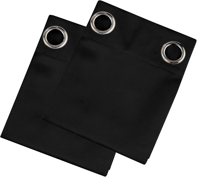 LEMOMO Blackout Curtains 52 x 90 Inch Long Black Curtains Set of 2 Panels Room