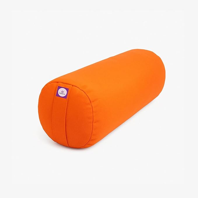 Yogikuti Iyengar Yoga Bolster for Restorative Yoga and Meditation – Lightweight Cotton Support Pillow with Handle for Easy Carry, Versatile for Pose Modification, Balance, Back Relief, and Relaxation