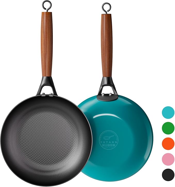 YUTANN Nonstick Frying Pan 10 inch, Ceramic Cast Iron Skillet, Lightweight Pre-seasoned Cast Iron Pan with Detachable Handle, Dishwasher & Oven Safe, Free of PFAS and PFOA