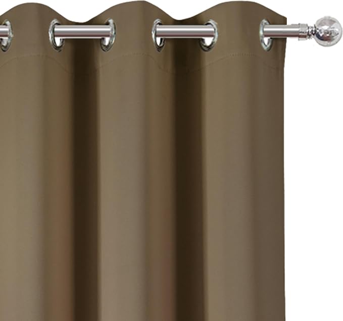 LEMOMO Brown Thermal Blackout Curtains/42 x 72 Inch/Set of 2 Panels Room