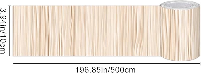 HOMETITUTE Wallpaper Border Peel and Stick Wall Border Beige Bamboo Texture