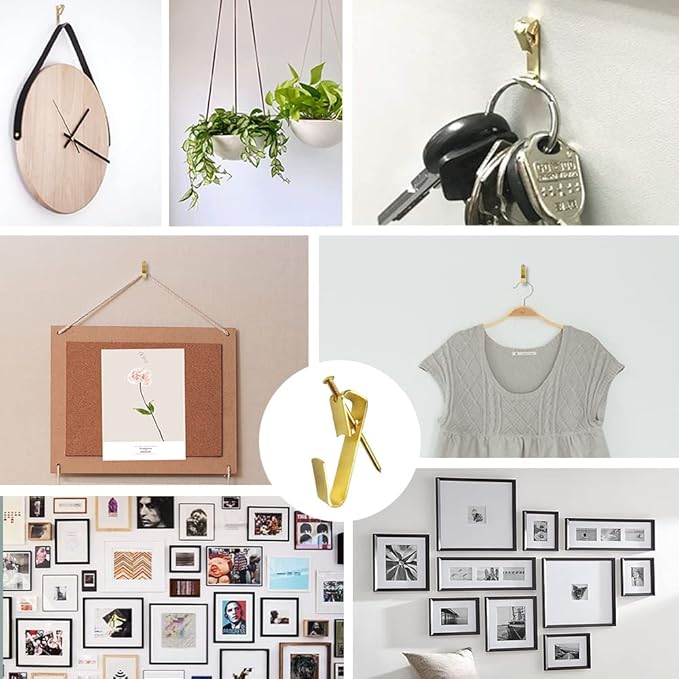 50pcs Picture Hangers with Different Sizes, Heavy Duty 30-100lbs Picture