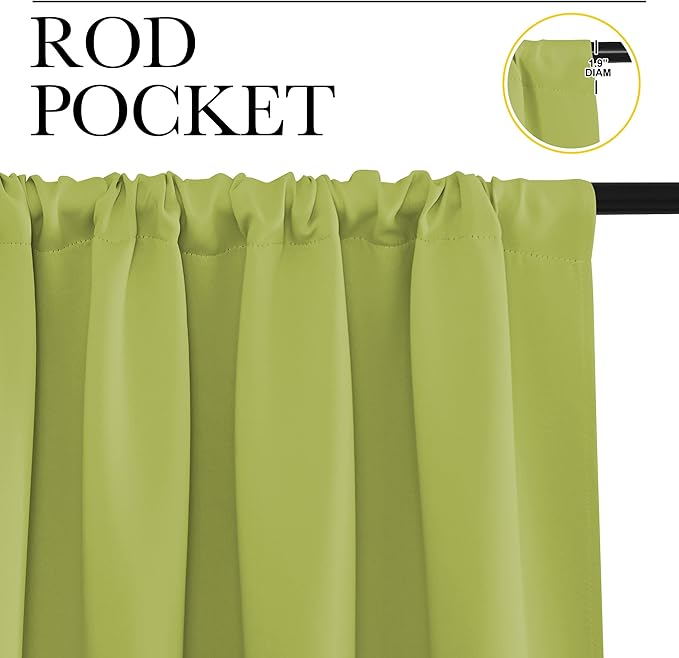 NICETOWN Blackout Curtains for Living Curtains, Fresh Green, 2 Panels, 52 by 95