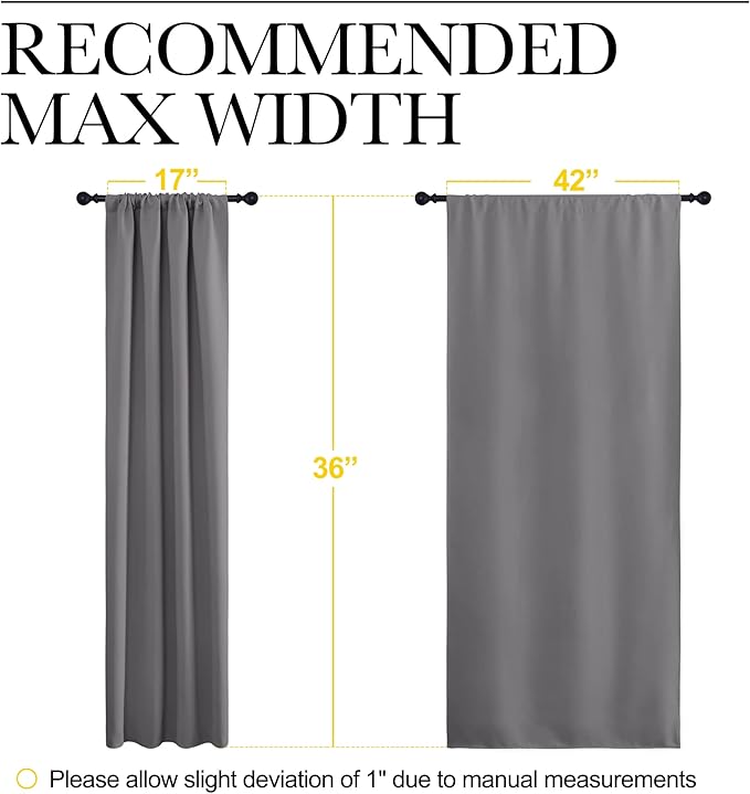 NICETOWN Short Curtains, Home Decoration Thermal Insulated Rod Pocket Blackout