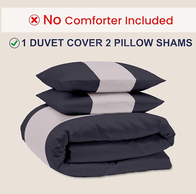 Kotton Culture 120"x98" 3 Pc Oversized King Duvet Cover Set 100% Egyptian Cotton - 600 TC Comforter Cover, Zipper Closure & Corner Ties - Fits Large King Inserts (Oversized King,Dashing Grey)