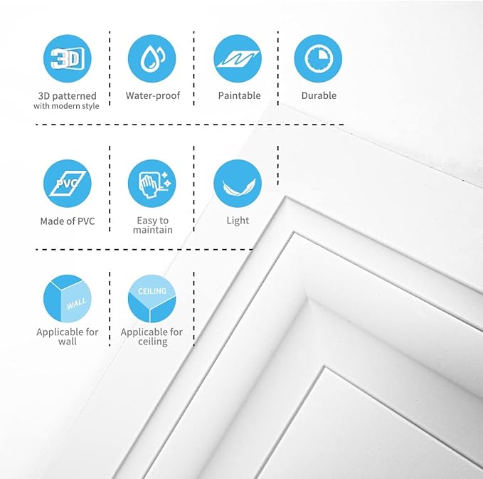 Art3d 36-Pack Square Drop Ceiling Tile 2ft x 2ft in White, PVC Ceiling Panel 24