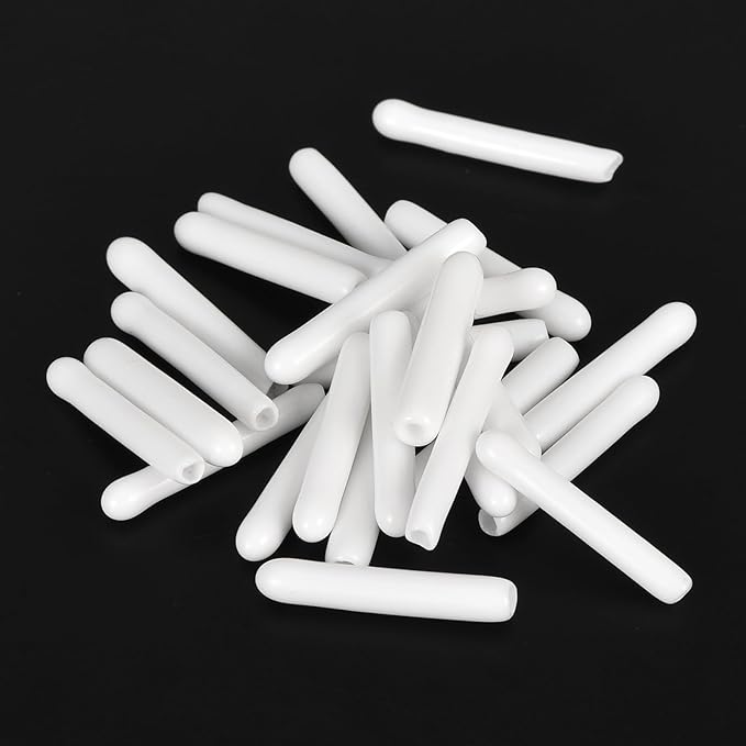 uxcell 20pcs Rubber End Caps 1.5mm(1/16") ID Vinyl Round End Cap Cover Screw Thread Protectors White